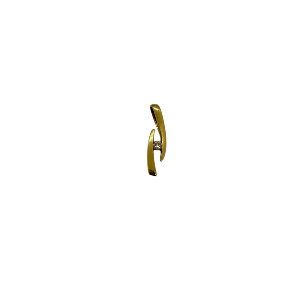 Pendentif Solitaire Diamants en Or Jaune 18K - 0.84 Grs