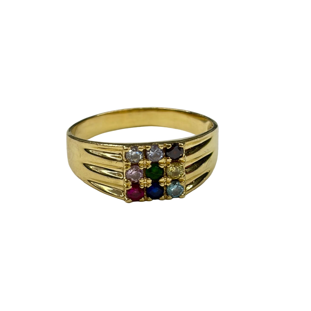 Bague Tank en Or Jaune 18k