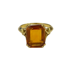 Bague en Or Jaune avec Citrine Fumée 18k