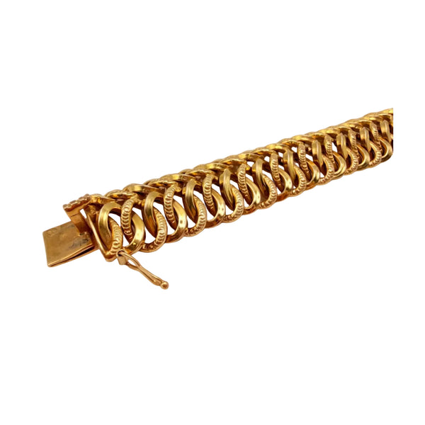 Bracelet américain en or jaune 18K avec fermoir