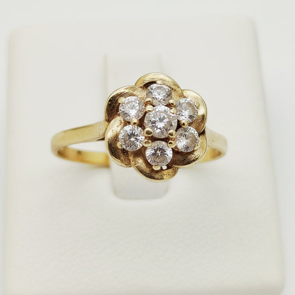 Élégante bague en or jaune avec oxyde
