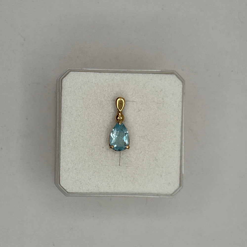 Pendentif Médaille Or Jaune 18K avec Topaze