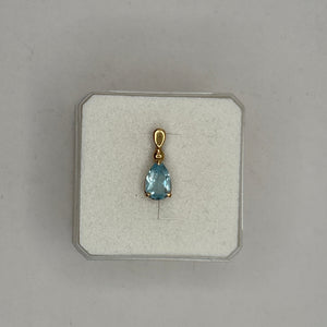 Pendentif Médaille Or Jaune 18K avec Topaze