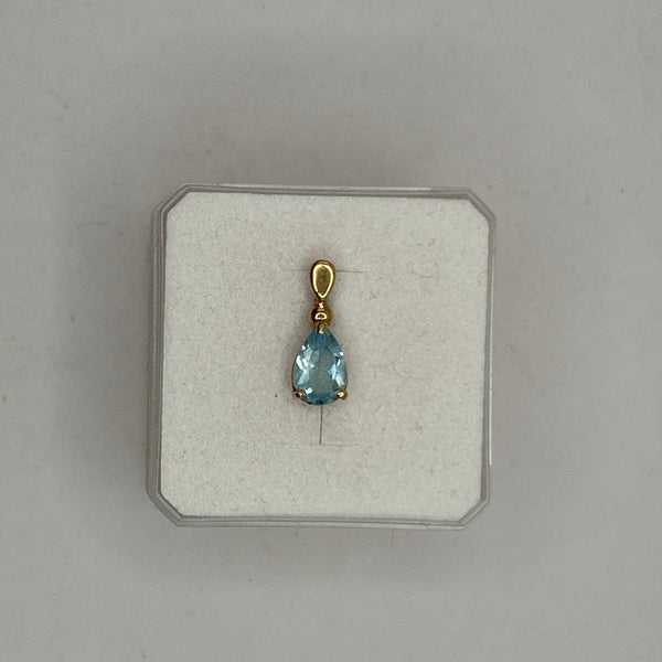 Pendentif Médaille Or Jaune 18K avec Topaze