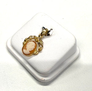 Pendentif Camée Or Jaune 18k visage femme