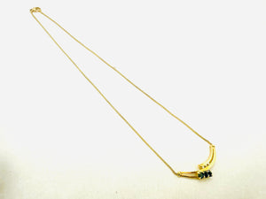 Collier Princesse en Or Jaune avec Diamants et Saphirs