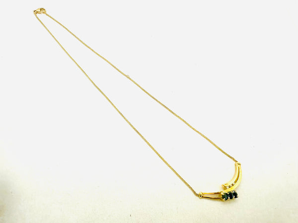 Collier Princesse en Or Jaune avec Diamants et Saphirs