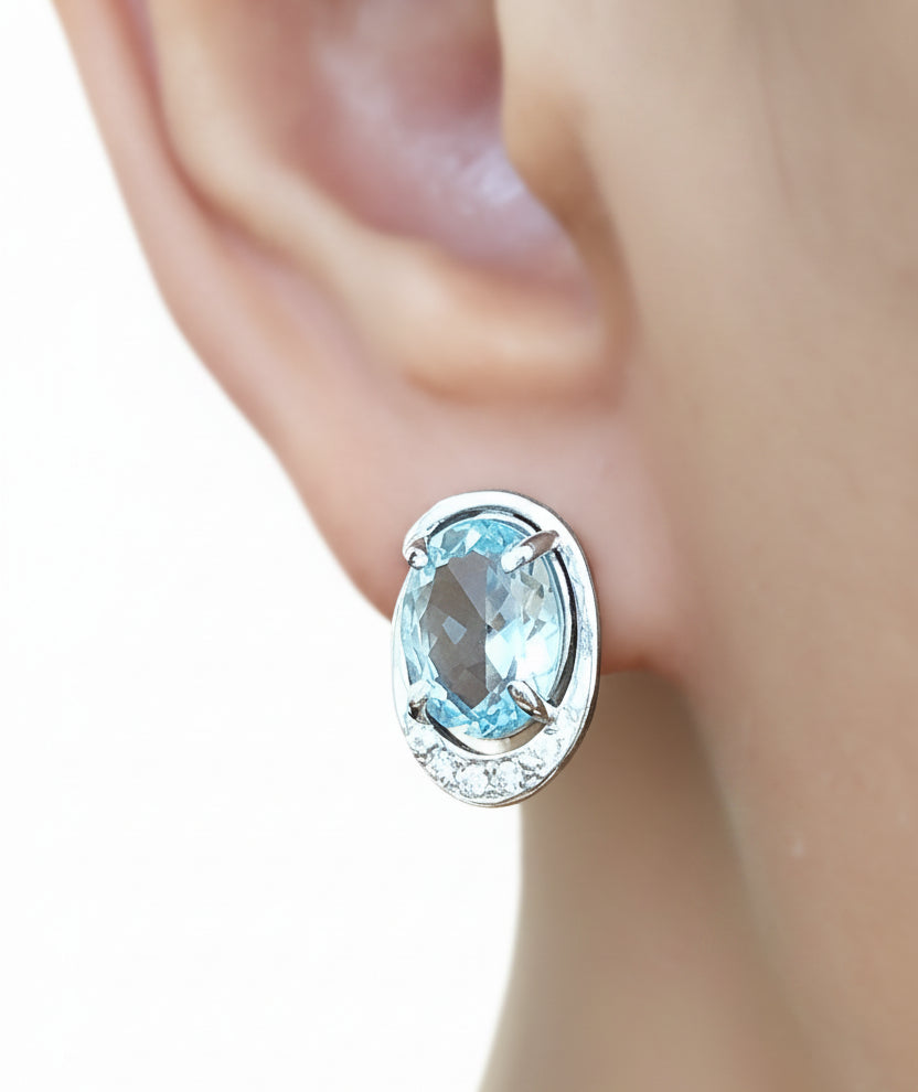 Boucles d'oreilles Or Blanc 18 Carats