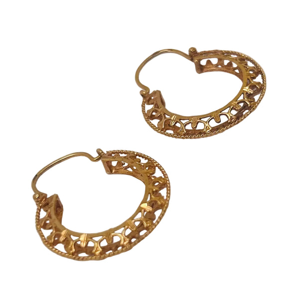 Boucles d'oreilles Or Jaune Créoles 18K