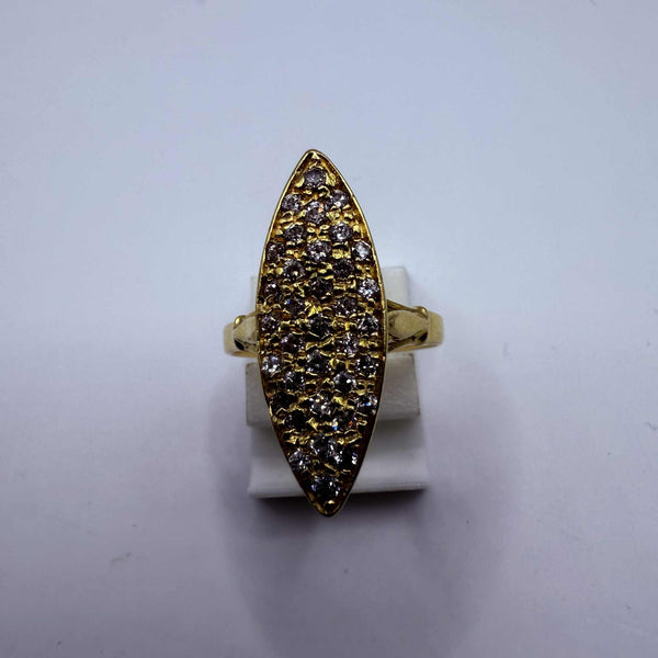 Bague Marquise Or Jaune 18K Taille-47
