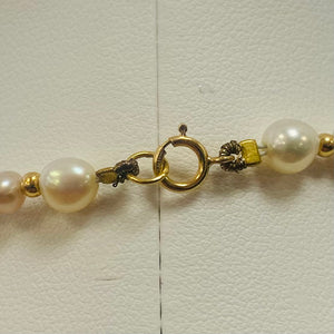 Collier Ras du Cou en Or Jaune 18K avec Perles