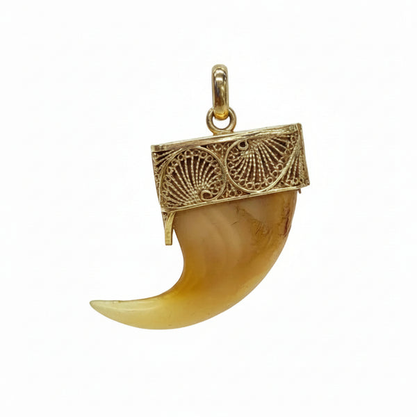 Pendentif griffe de tigre en or jaune 14 K