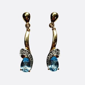 Boucles d'oreilles en or jaune et blanc 18k - 1.83 G