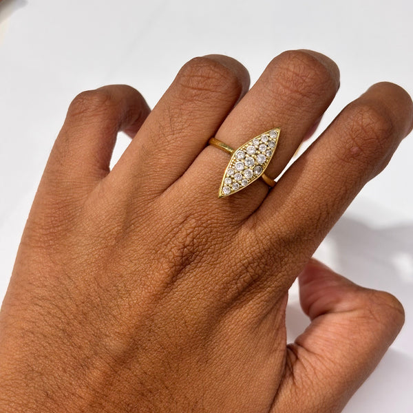 Bagues Marquise Or Jaune 18K Taille-55