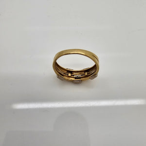Bague Signée Or Jaune 18K Guy Laroche avec Diamants - T59 - 4.25gr