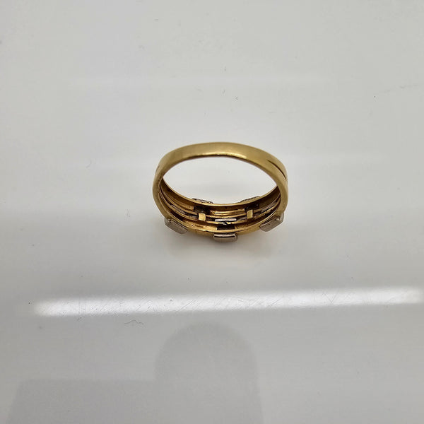 Bague Signée Or Jaune 18K Guy Laroche avec Diamants - T59 - 4.25gr
