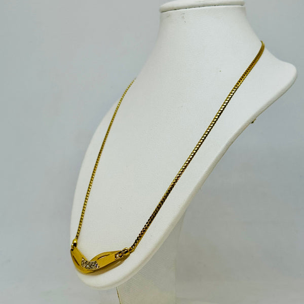 Collier Princesse Or Jaune 18k avec Diamants 10