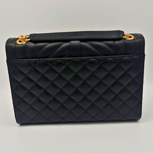 Sac à bandoulière Saint Laurent en cuir noir grainé