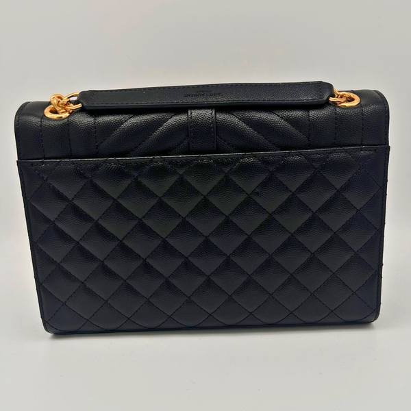 Sac à bandoulière Saint Laurent en cuir noir grainé