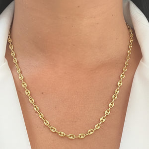 Collier Grain de Café en Or Jaune 18K
