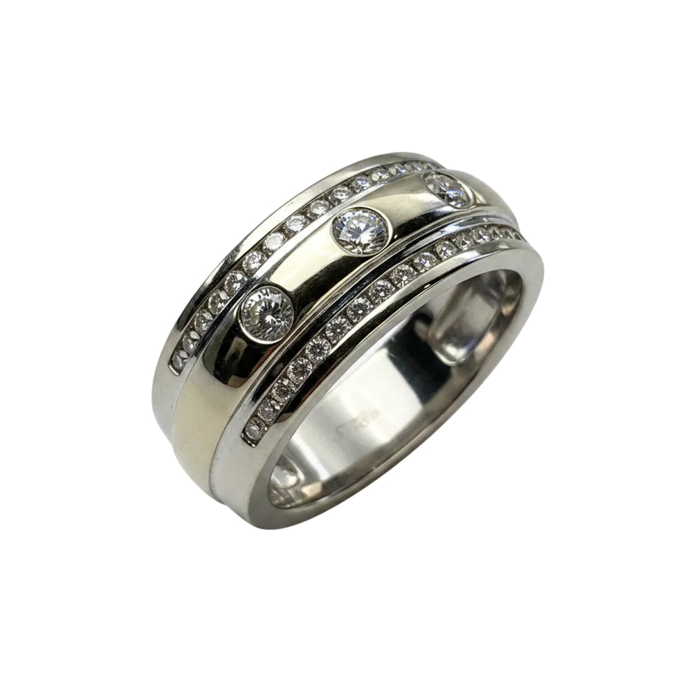 Jonc Or Gris 18k avec 37 Diamants
