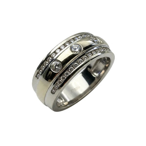 Jonc Or Gris 18k avec 37 Diamants