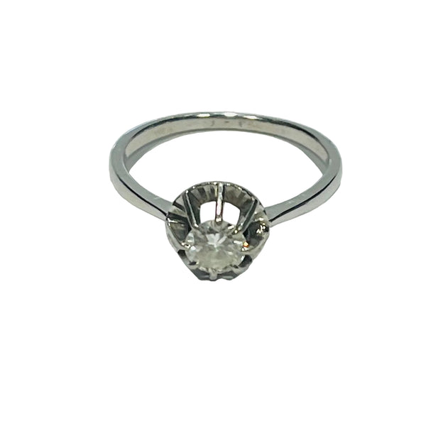 Bague Empierrée en Diamant en Or Blanc 18 Carats