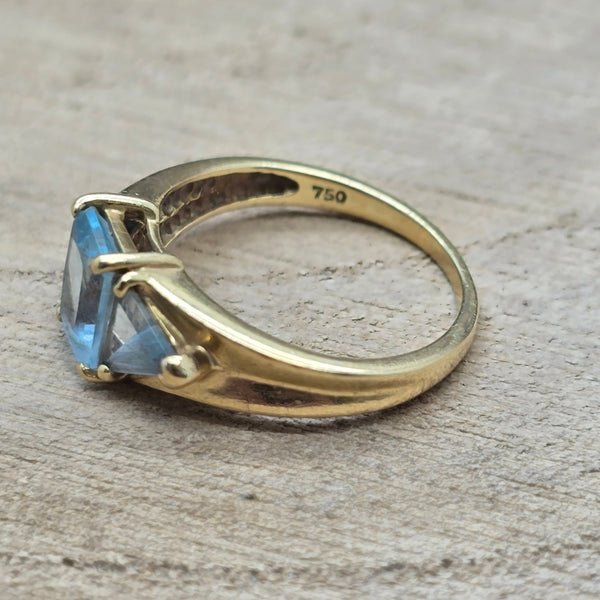 Bague en Or 18 Carats avec Aigue-Marine – 2,82 g