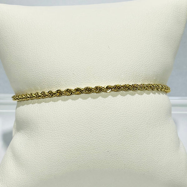 Bracelet Maillon Corde en Or Jaune 18 K