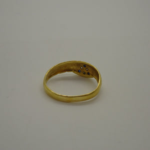 Bague Diamants et Spinelle Bleu en Or Jaune 18K