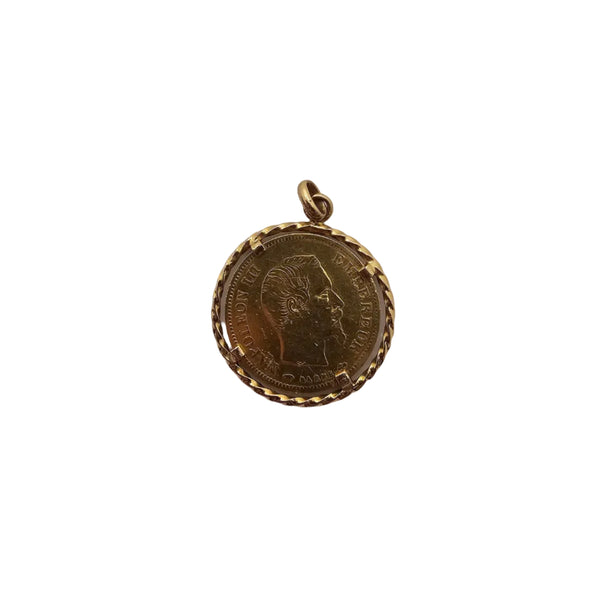 Pendentif Porte Pièce Or Jaune Napoléon III 22 K  - 4.47 Grs