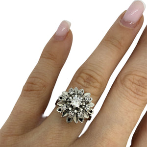 Bague en Or Blanc 18 Carats avec Diamants – T 52