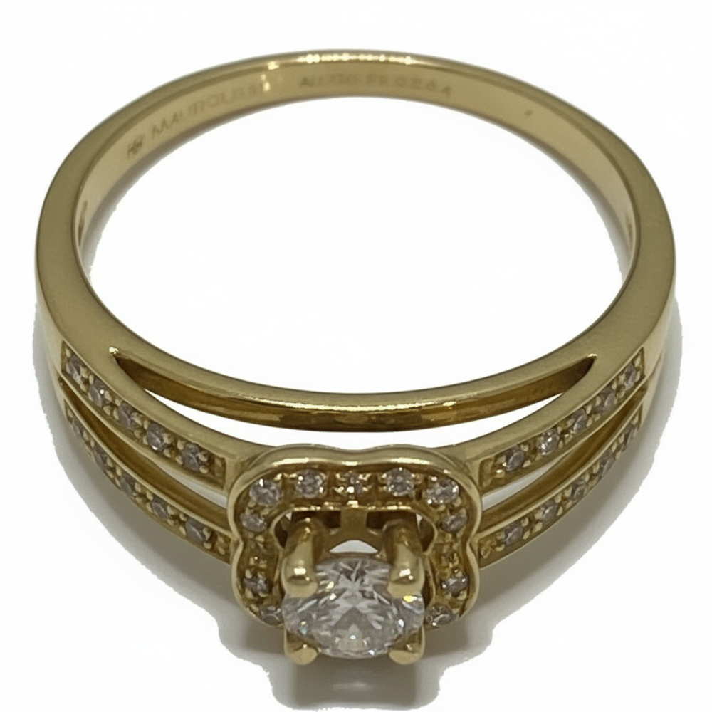 Bague en Or Jaune 18K - Taille 57