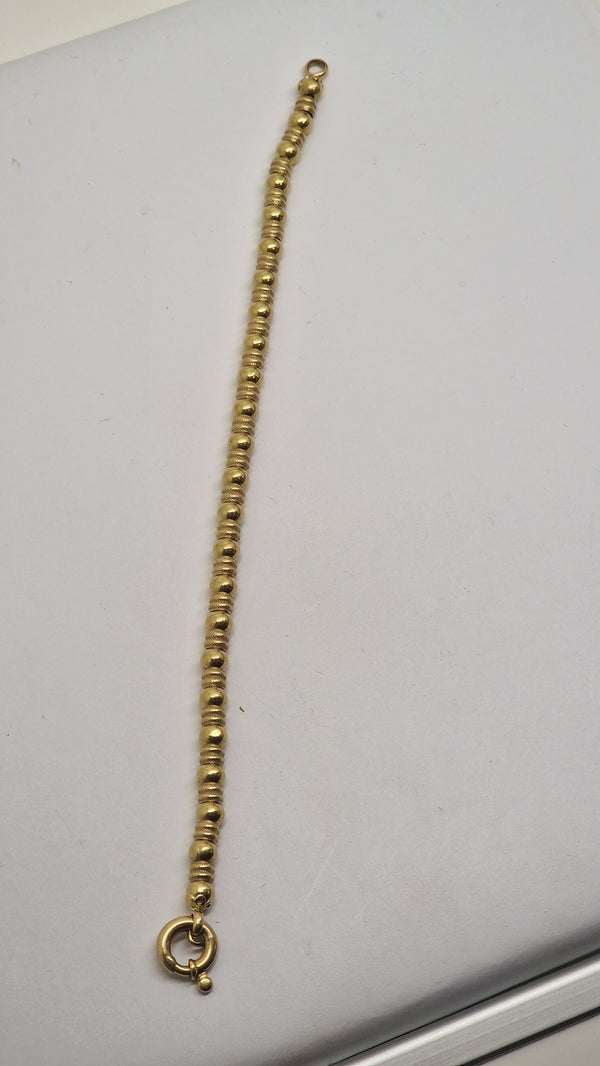 Bracelet Maillon Fantaisie Or Jaune 18 Carats 19cm