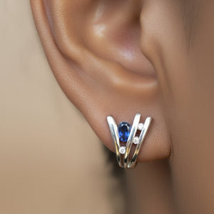 Boucles d'oreilles en or blanc 18 carats