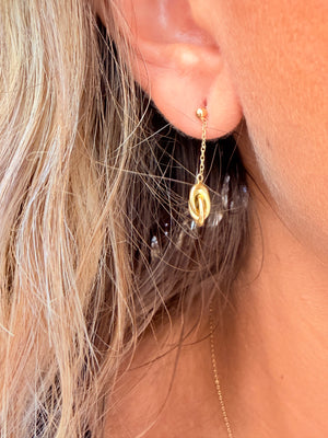 Parure collier et boucles oreilles en or jaune 18k 3.96 Grs