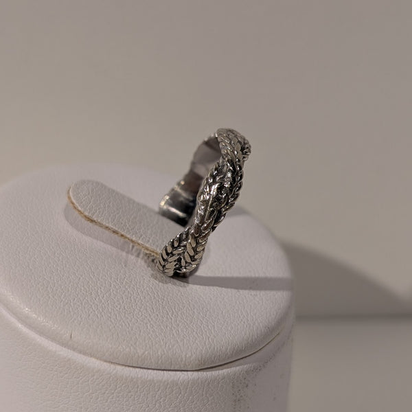 Bague Tressée en Or Gris 18K Taille-54