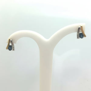 Boucles d'Oreilles Or Jaune et Or Blanc 18 K