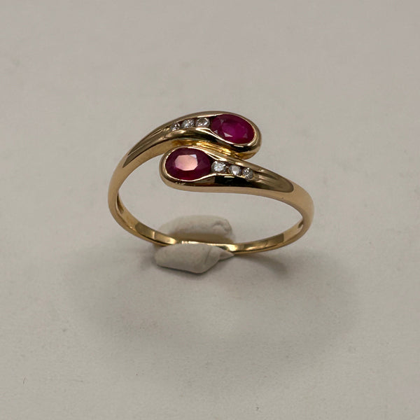 Bague rubis et diamants en or 18K Taille-61