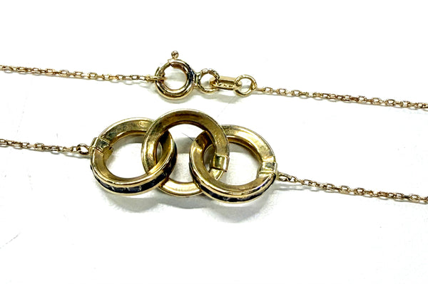 Collier Ras du Cou Or Jaune 18k avec Zirconium Poids-2.24 Grs