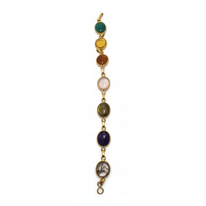 Bracelet en or avec 7 pierres naturelles