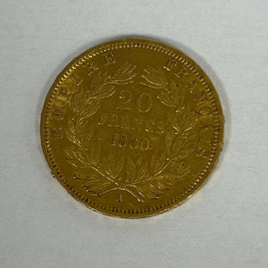 20 Francs Napoléon 1860 en Or Jaune 18K - 6.44g