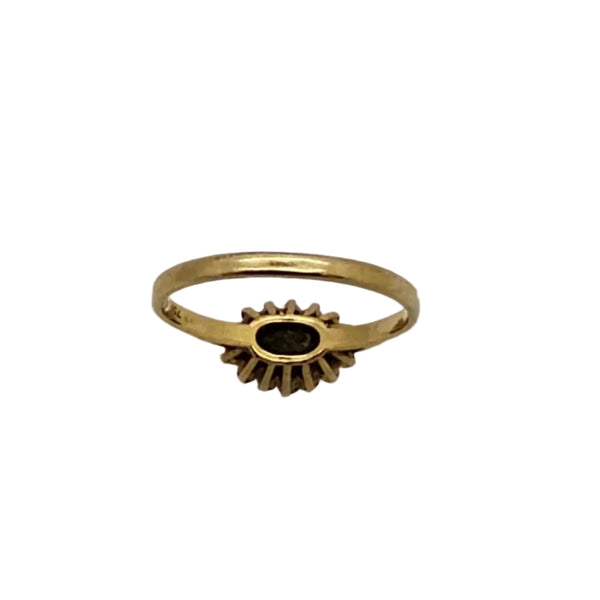 Solitaire en Or Jaune 18 K diamants - 3.25 G - Taille 60 diamants