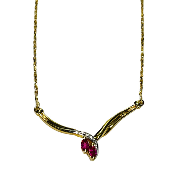 Collier Princesse Or 750/1000 avec Rubis
