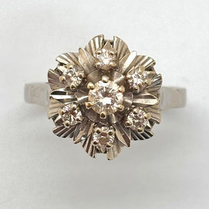Bague en Or blanc 18K diamants - Taille 56 - 3.79G