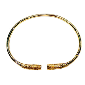 Bracelet jonc malgache en or jaune 18 carats – 6,5 cm