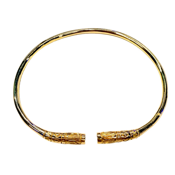 Bracelet jonc malgache en or jaune 18 carats – 6,5 cm