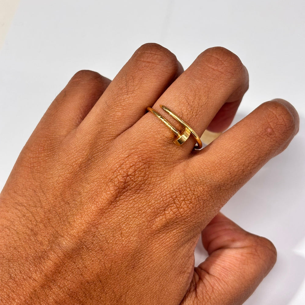 Bague demi tour en or jaune 18K Taille-60