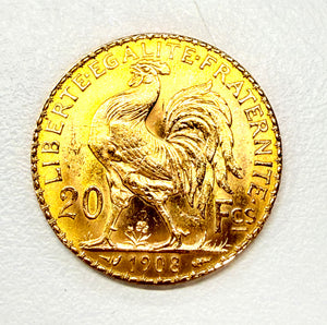 Pièce Or 20 Francs Coq Marianne – 20 Carats