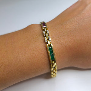 Bracelet Barrettes en Or Jaune 18K